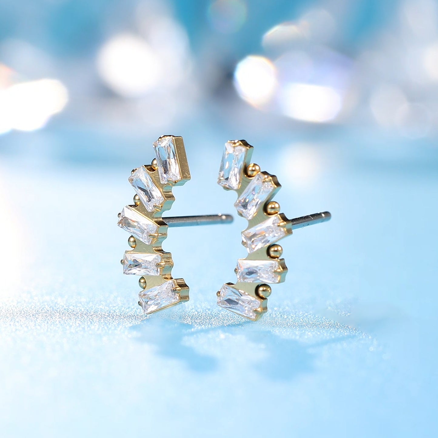 Limerencia F136 Pure Titanium Hypoallergenic Implant Grade Studs, G23 Small Dainty Cubic Zirconia Earrings for Women's Sensitive Ears