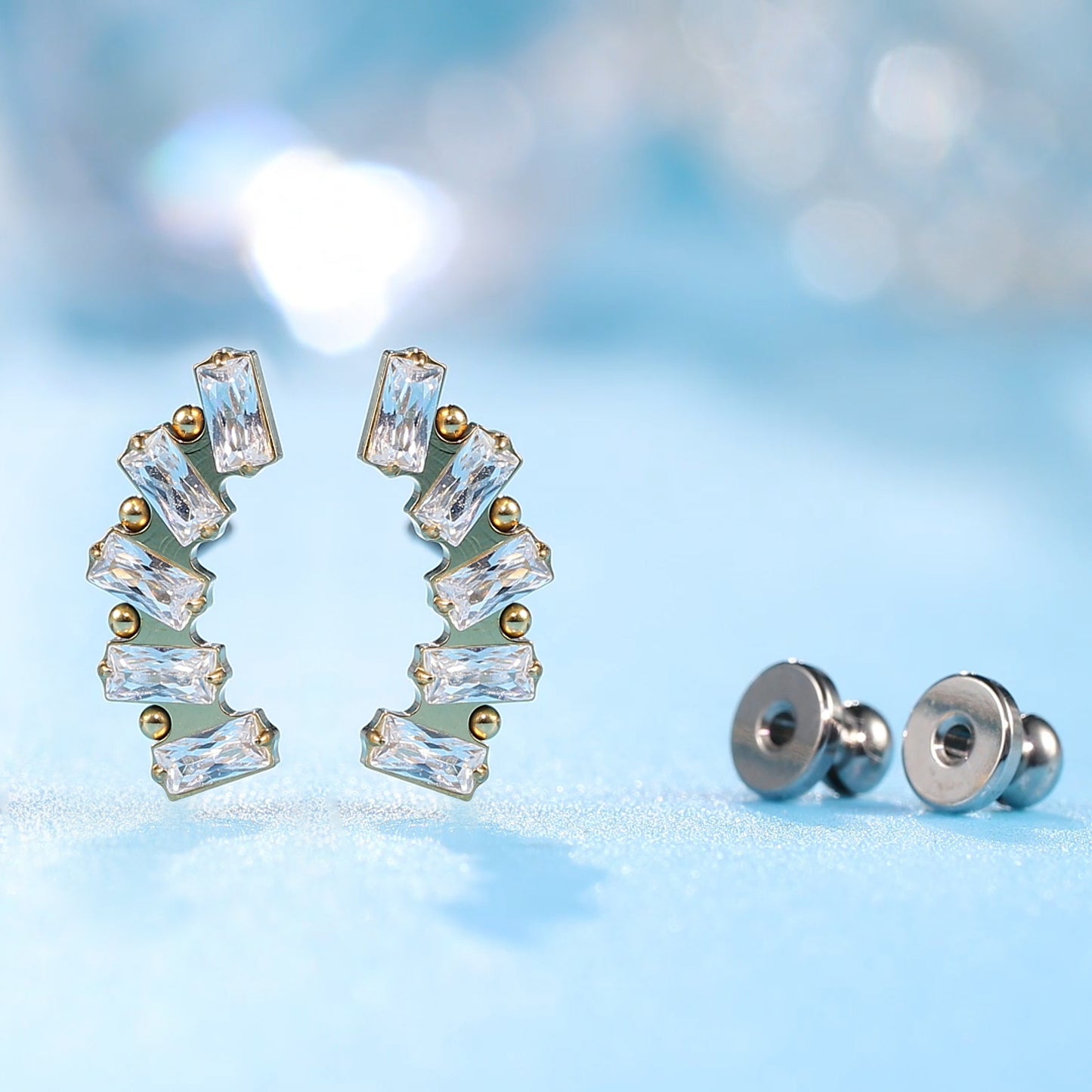 Limerencia F136 Pure Titanium Hypoallergenic Implant Grade Studs, G23 Small Dainty Cubic Zirconia Earrings for Women's Sensitive Ears