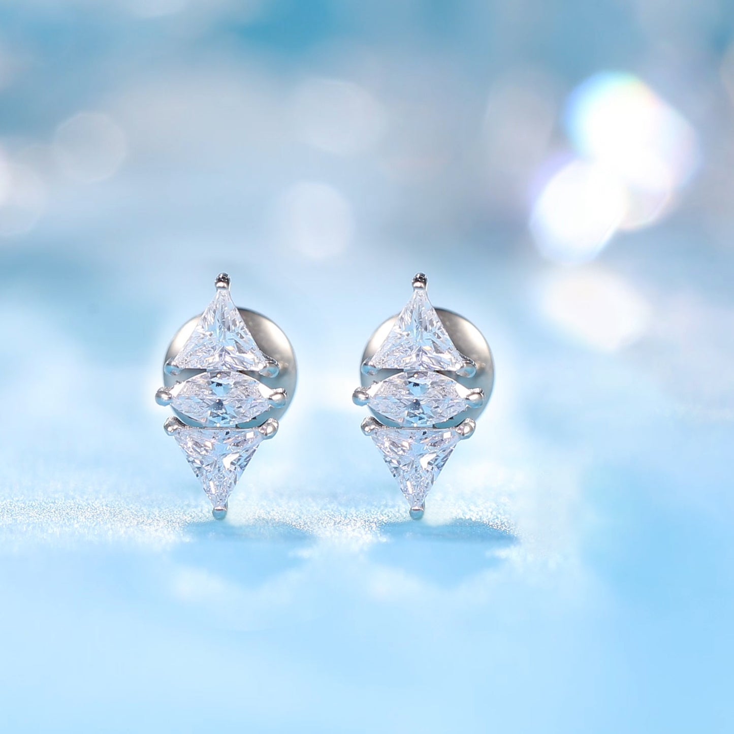 Limerencia Hypoallergenic G23 Implant Grade Titanium Screw Back Earrings Tragus 20G Helix F136 Piercing Post for Sensitive Ears Cartilage(diamond)