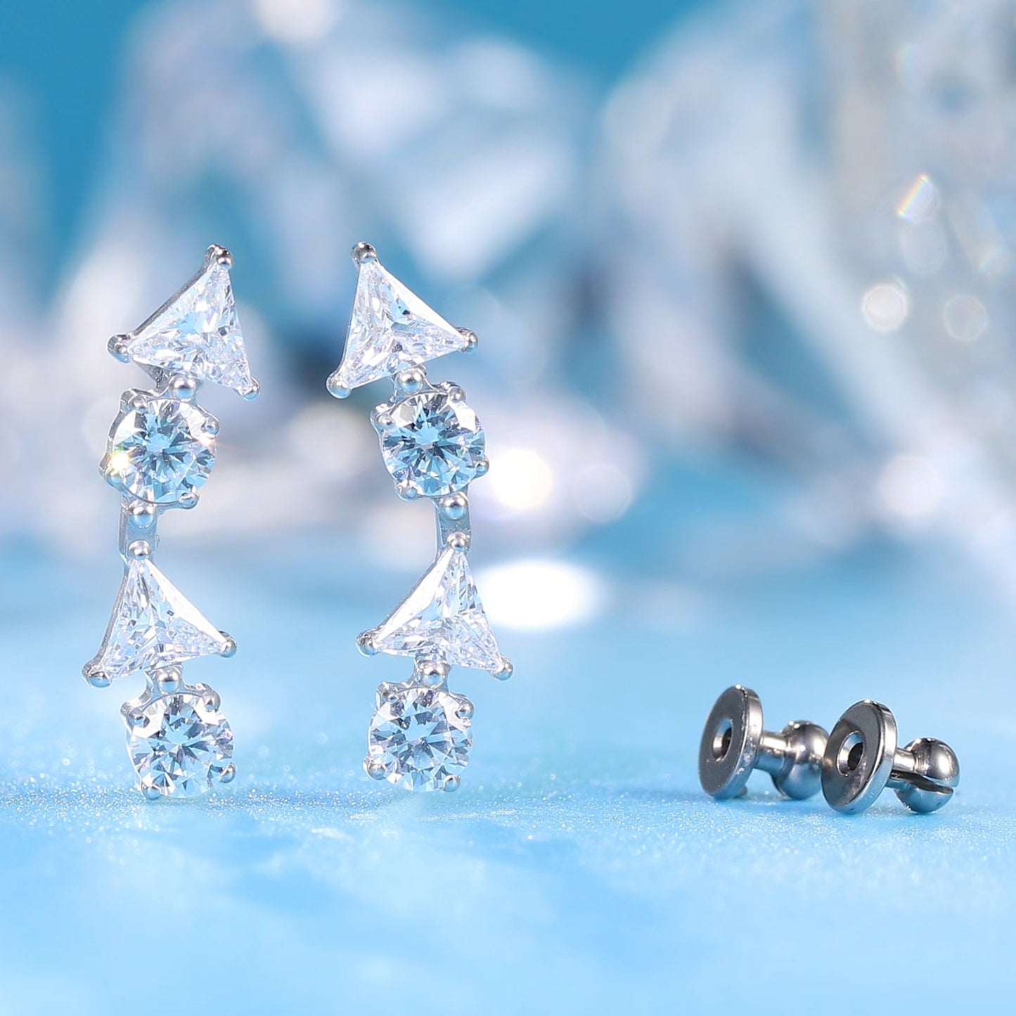 Limerencia F136 Pure Titanium Hypoallergenic Implant Grade Studs, G23 Small Dainty Cubic Zirconia Earrings for Women's Sensitive Ears