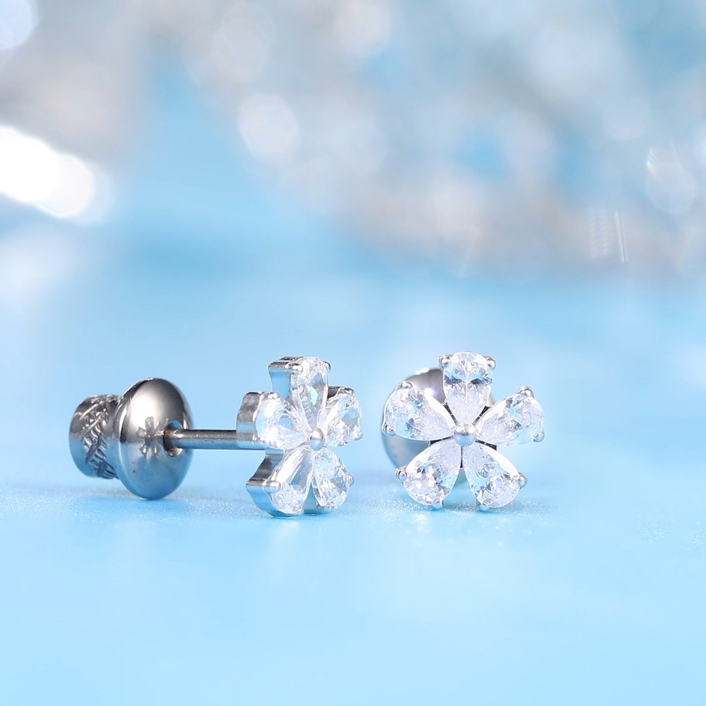 Limerencia Hypoallergenic G23 Implant Grade Titanium Screw Back Earrings Tragus 20G Helix F136 Piercing Post for Sensitive Ears Cartilage (M2)