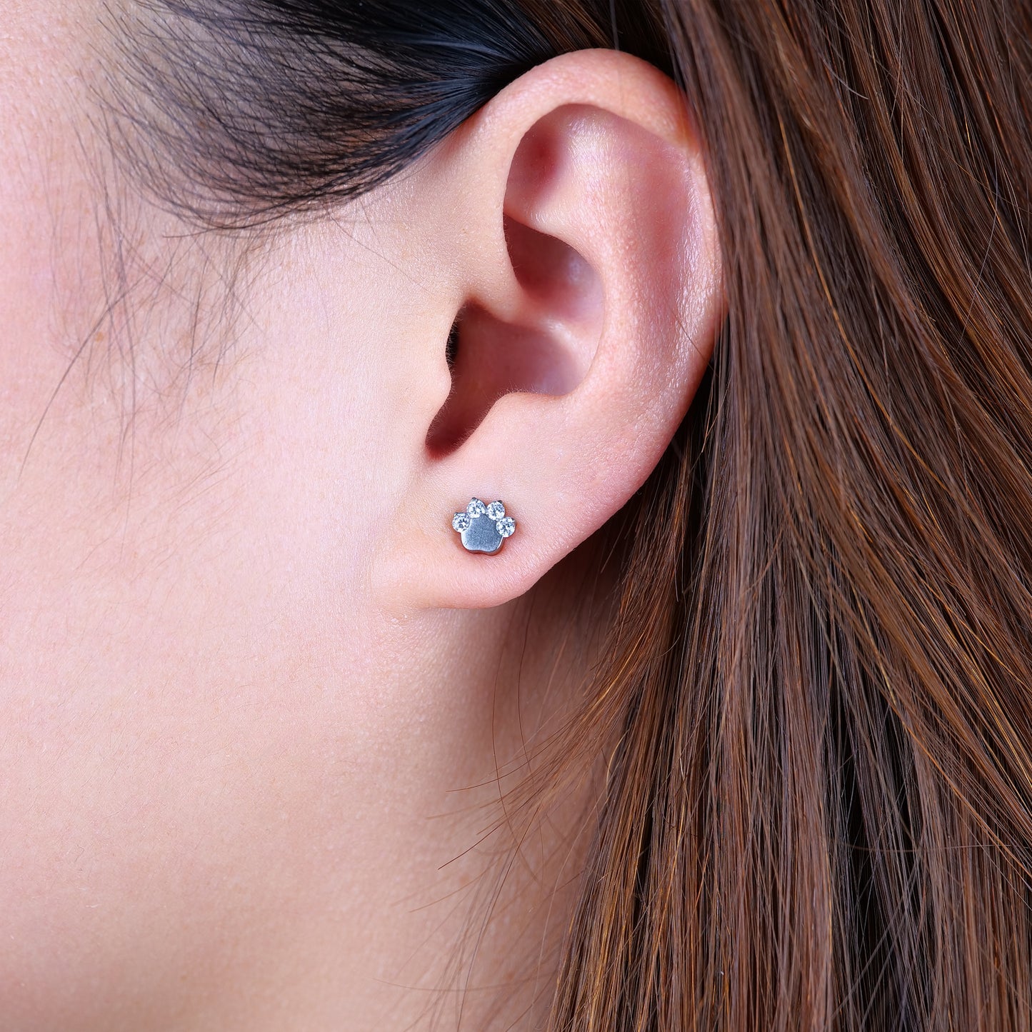 Limerencia G23 Pure Titanium Hypoallergenic Earrings | Cat Paws CZ F136 Implant Grade Titanium Jewelry for Sensitive Ears