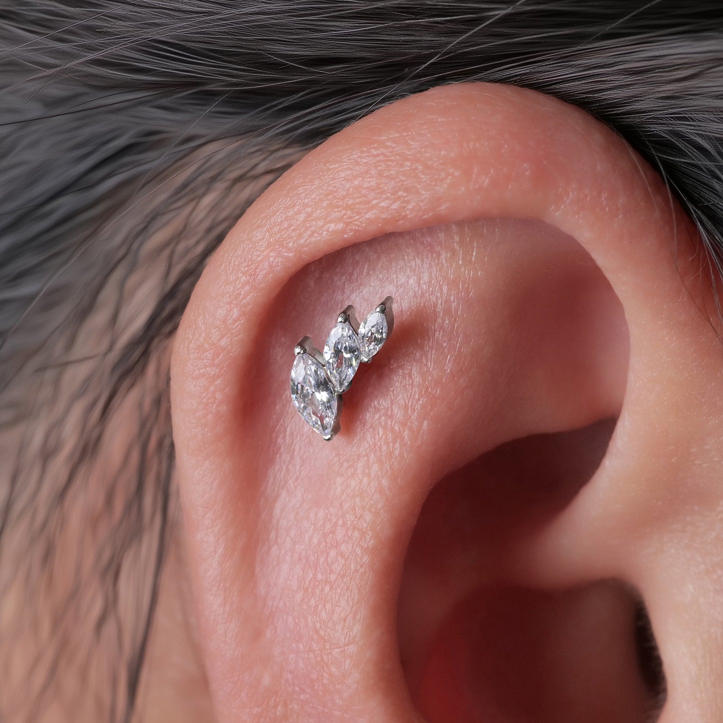 limerencia F136 Titanium Hypoallergenic Piercing Jewelry 18G 6mm 8mm 10mm For Tragus,Helix,Conch,Cartilage,Lip,Implant Grade Flat Back Internally Threaded Stud Earrings (Leaf 1pc)