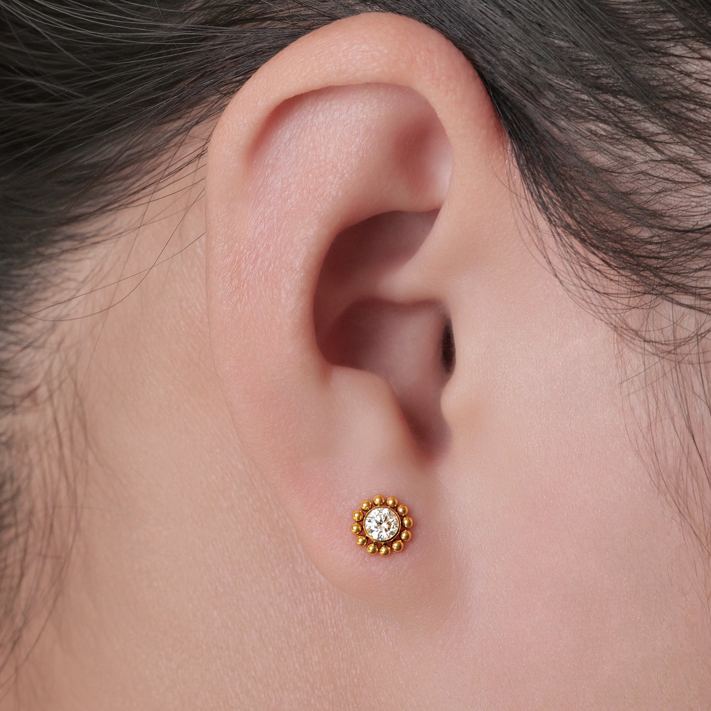limerencia F136 Hypoallergenic Titanium 20g 6mm 8mm Flat Back Stud | G23 Implant Grade Press Fit Threadless Earrings Push in Tragus Cartilage Helix Conch Nose Medusa Labret Piercing Jewelry (sun 1pc)