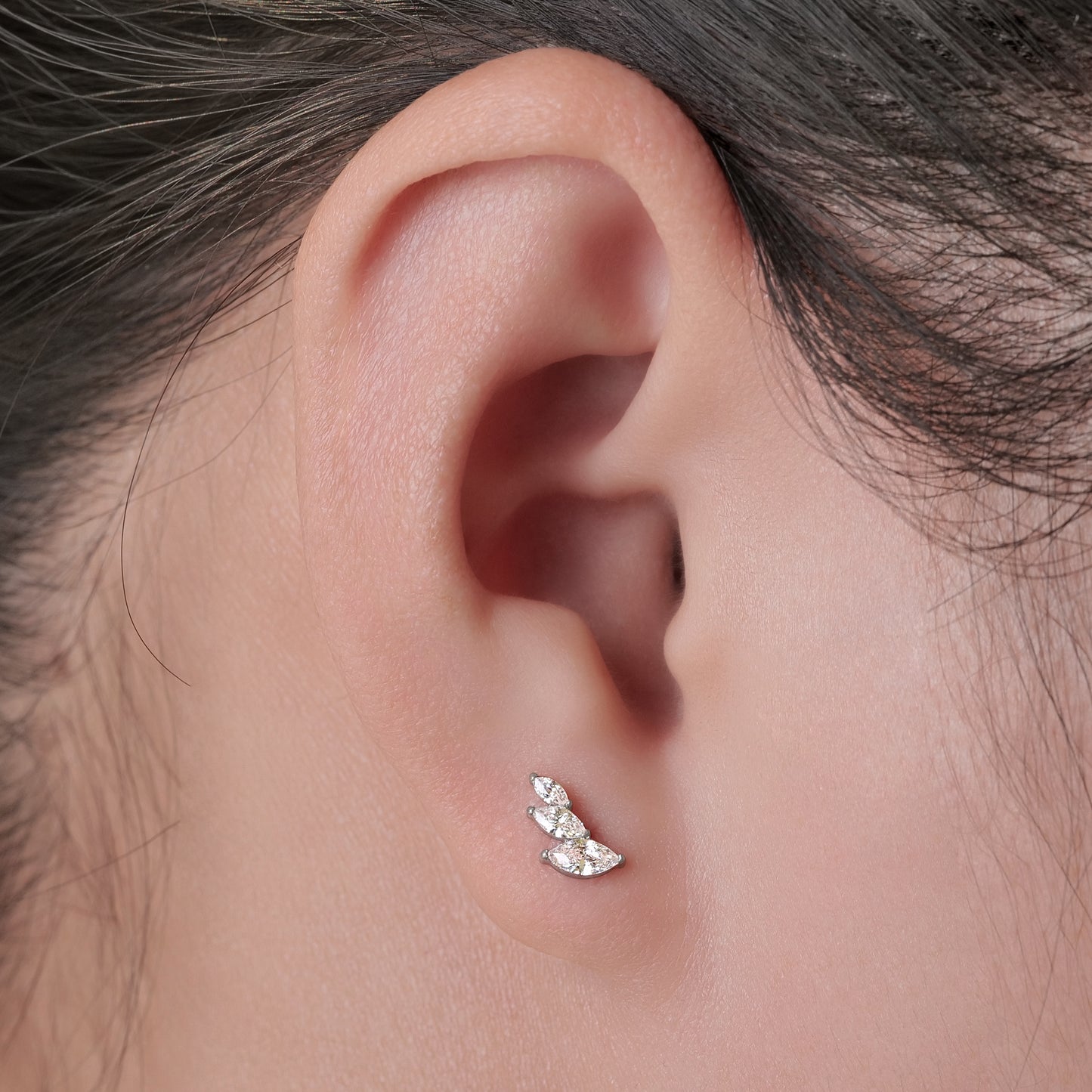limerencia F136 Titanium Hypoallergenic Piercing Jewelry 18G 6mm 8mm 10mm For Tragus,Helix,Conch,Cartilage,Lip,Implant Grade Flat Back Internally Threaded Stud Earrings (Leaf 1pc)