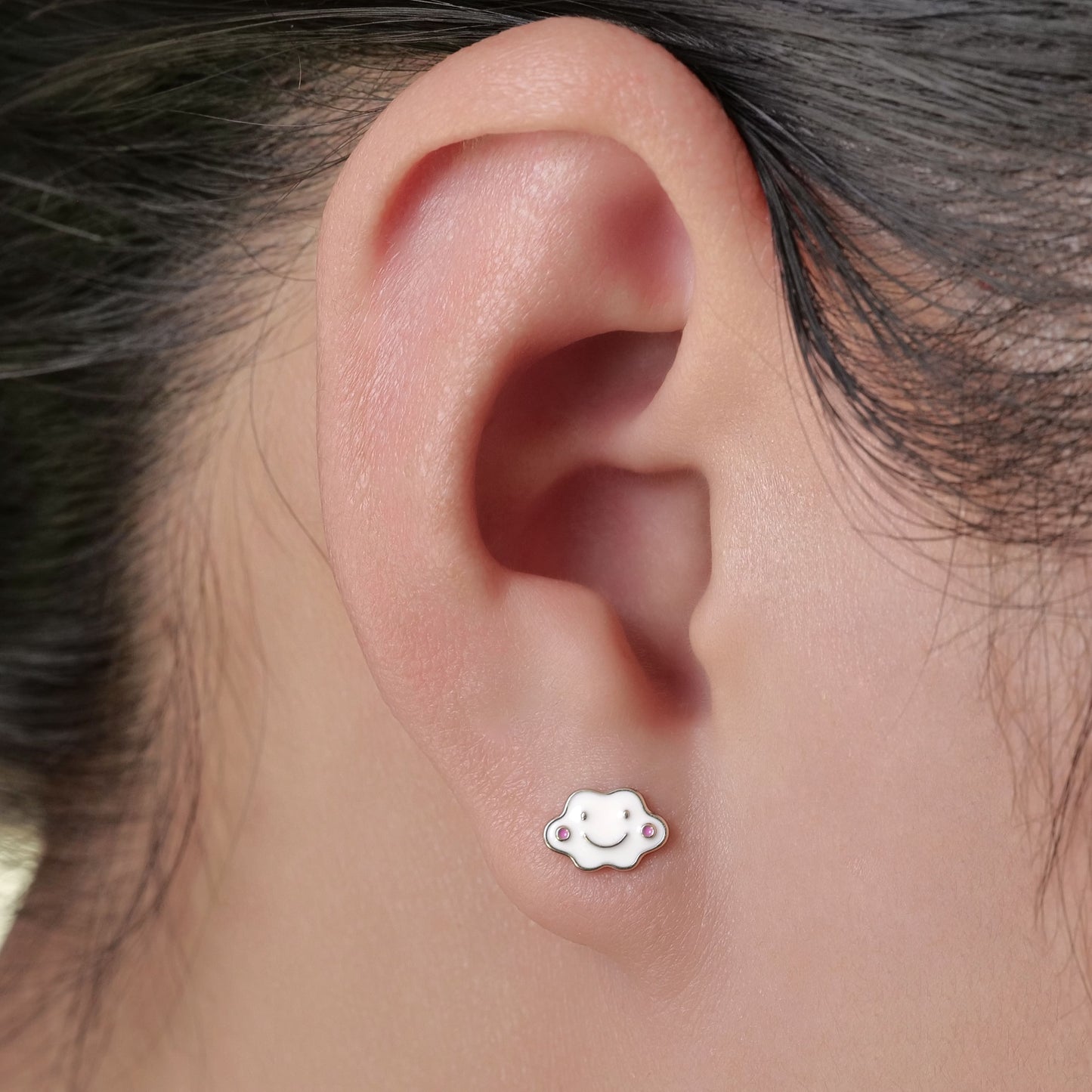 Orecchini a vite in titanio implantabile G23 Limerencia, piercing nuvola sorridente 20G F136 ipoallergenico per orecchie sensibili cartilagine trago elica
