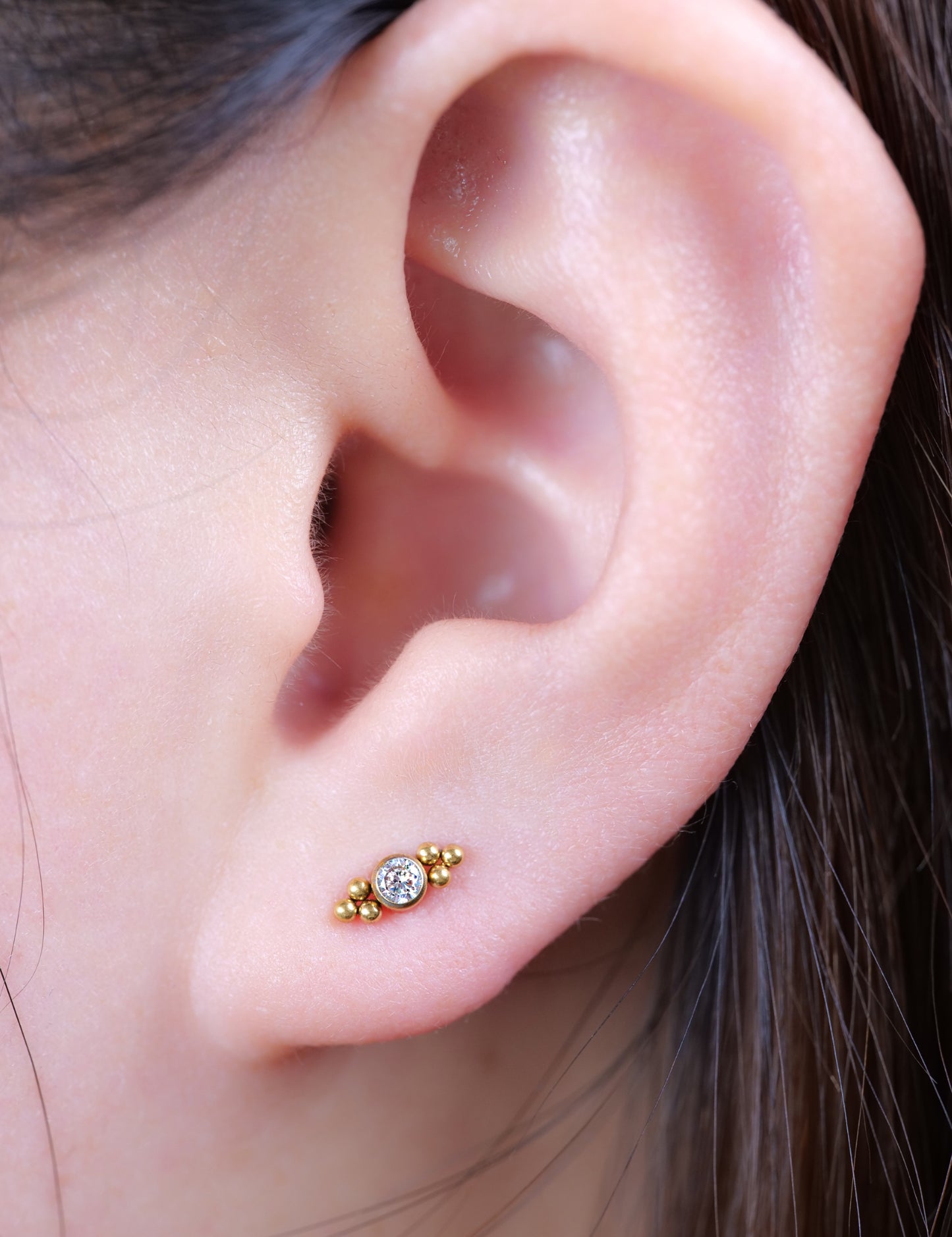 Limerencia G23 Hypoallergenic 18g Flat Back Stud Earrings | F136 Implant Grade Titanium Press Fit Threadless Push Pop in Cartilage Helix Labret Lip Monroe Tragus Piercing Studs- Deux