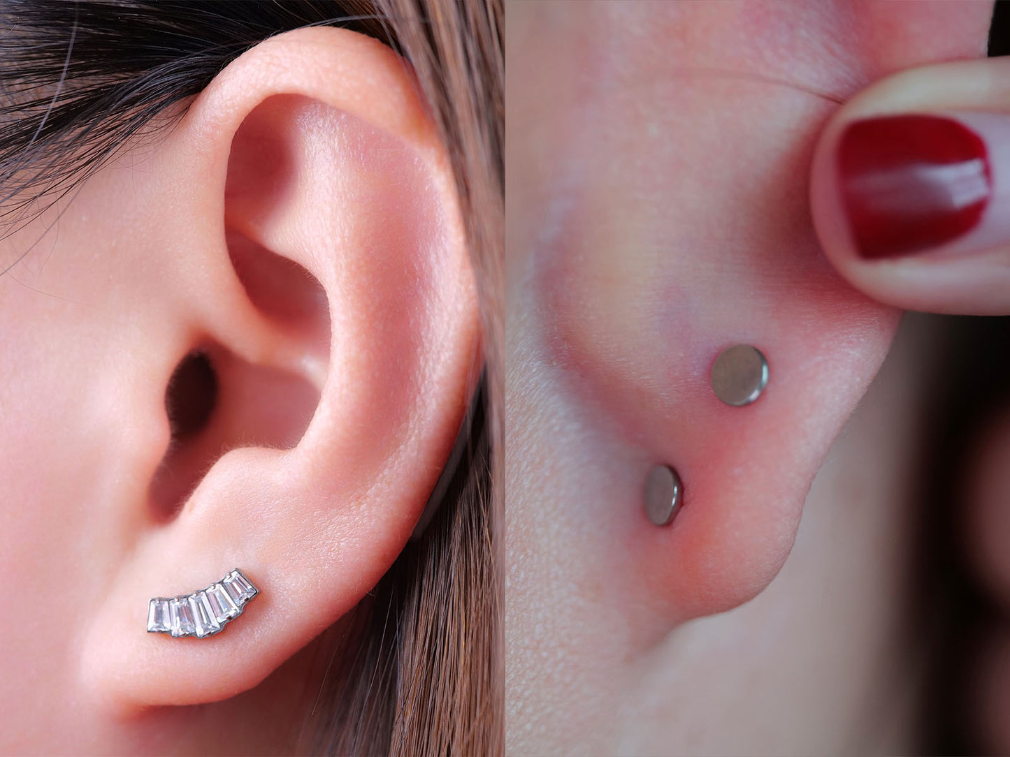 Limerencia Pure Titanium Hypoallergenic Earrings | White CZ Cluster Crown| Implant Grade Piercing jewelry| Suitable for Sensitive Ears Delicate Jewelry