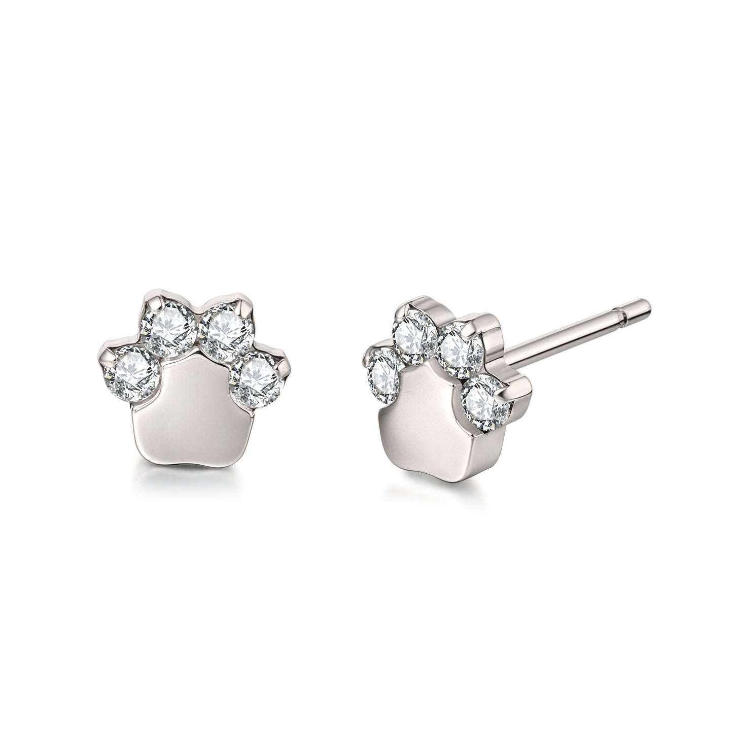 Limerencia G23 Pure Titanium Hypoallergenic Earrings | Cat Paws CZ F136 Implant Grade Titanium Jewelry for Sensitive Ears