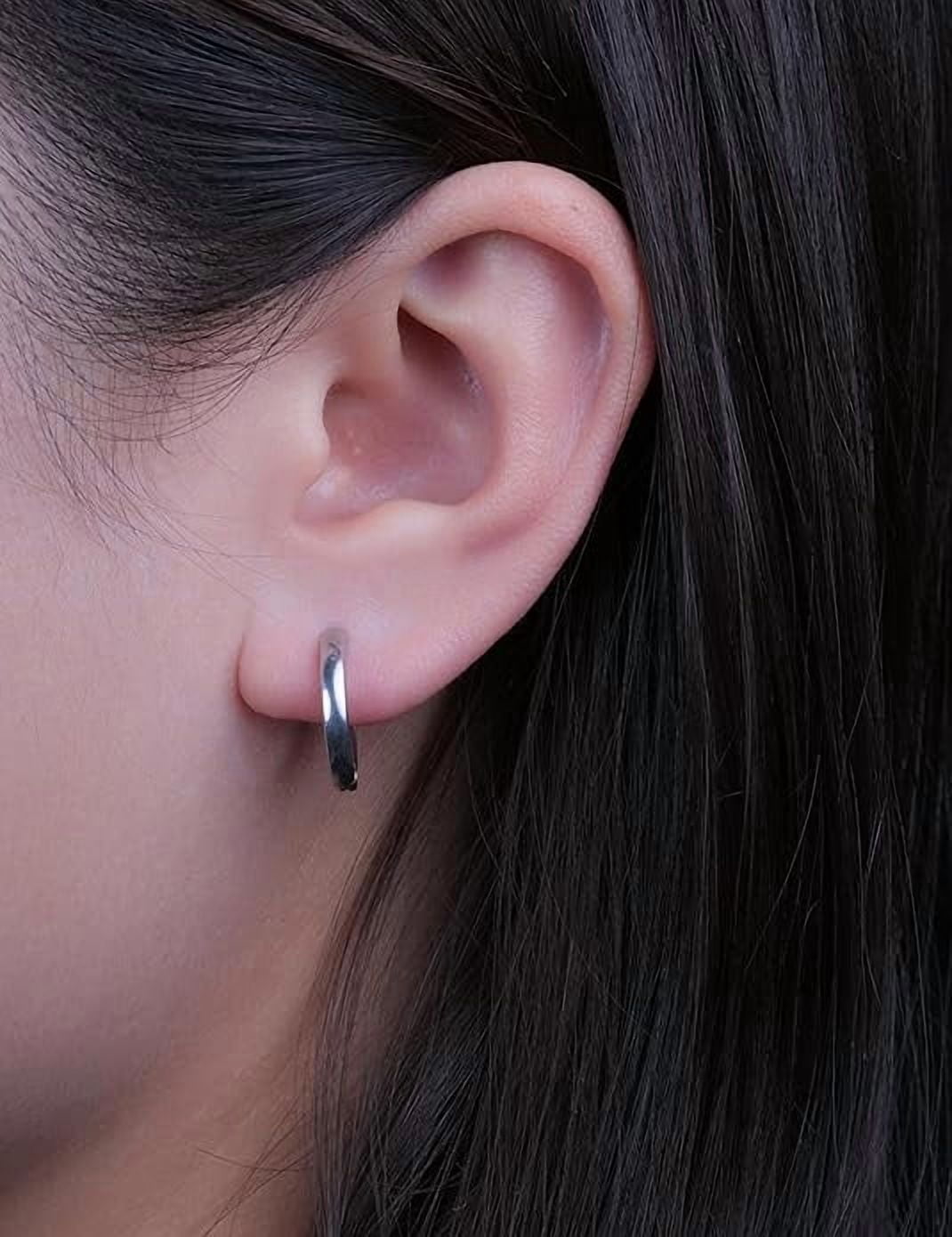 Small Hoop Earrings for Women Men Sensitive Ears - Hypoallergenic Hoops Cartilage Huggie Earrings Helix Piercing Earring