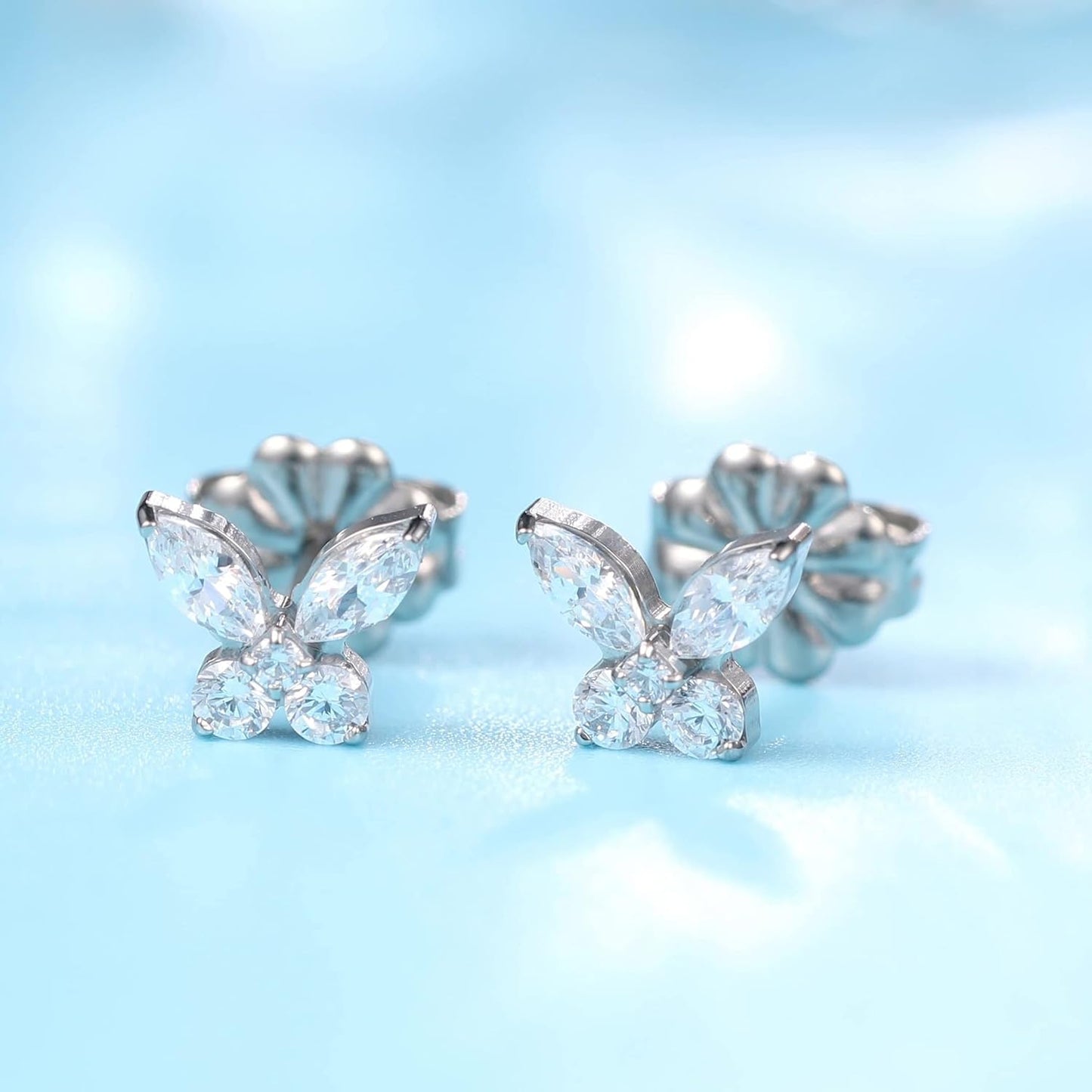 Limerencia Pure Titanium Hypoallergenic Earrings Dainty Butterfly CZ G23 Implant Grade Piercing Fashion Jewelry For Sensitive Ears