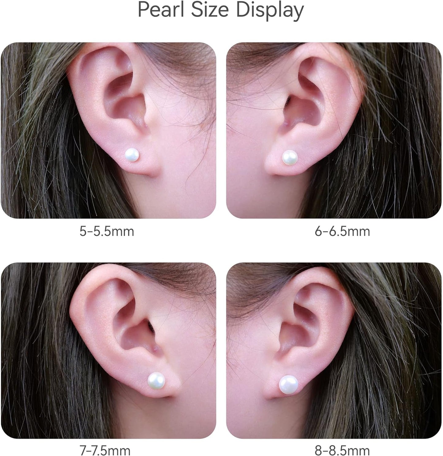 Pendientes de perlas cultivadas de agua dulce blancas seleccionadas a mano de titanio puro hipoalergénico Limerencia Studs G23 Piercing de grado implante