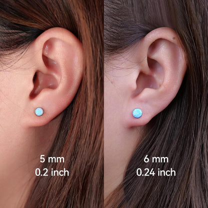 Limerencia Pure Titanium Hypoallergenic Earrings | Opal Stud Earrings | Minimalist,Implant Grade | Suitable for Sensitive Ears Delicate Jewelry