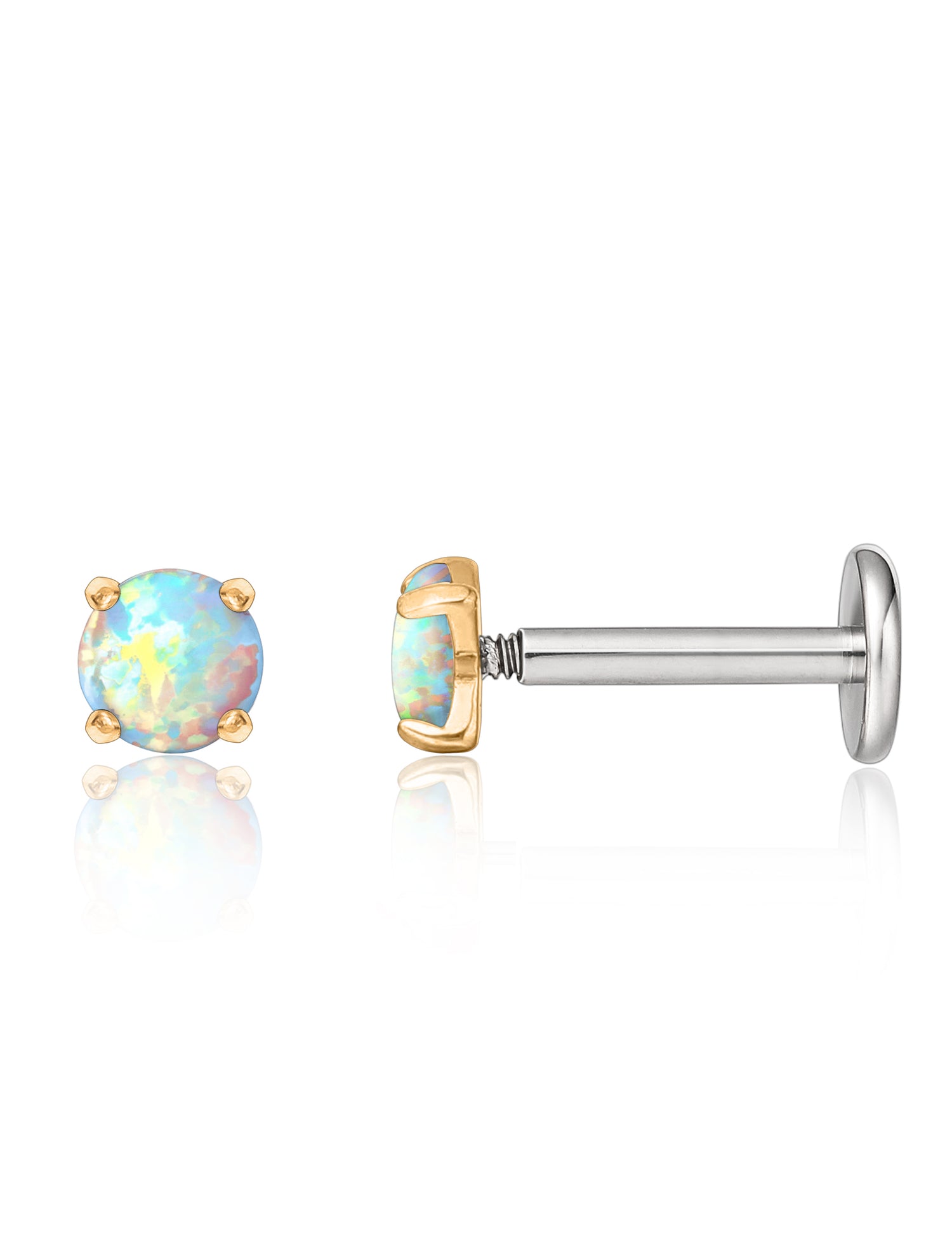 Titanium Internal Thread FlatBack Earrings