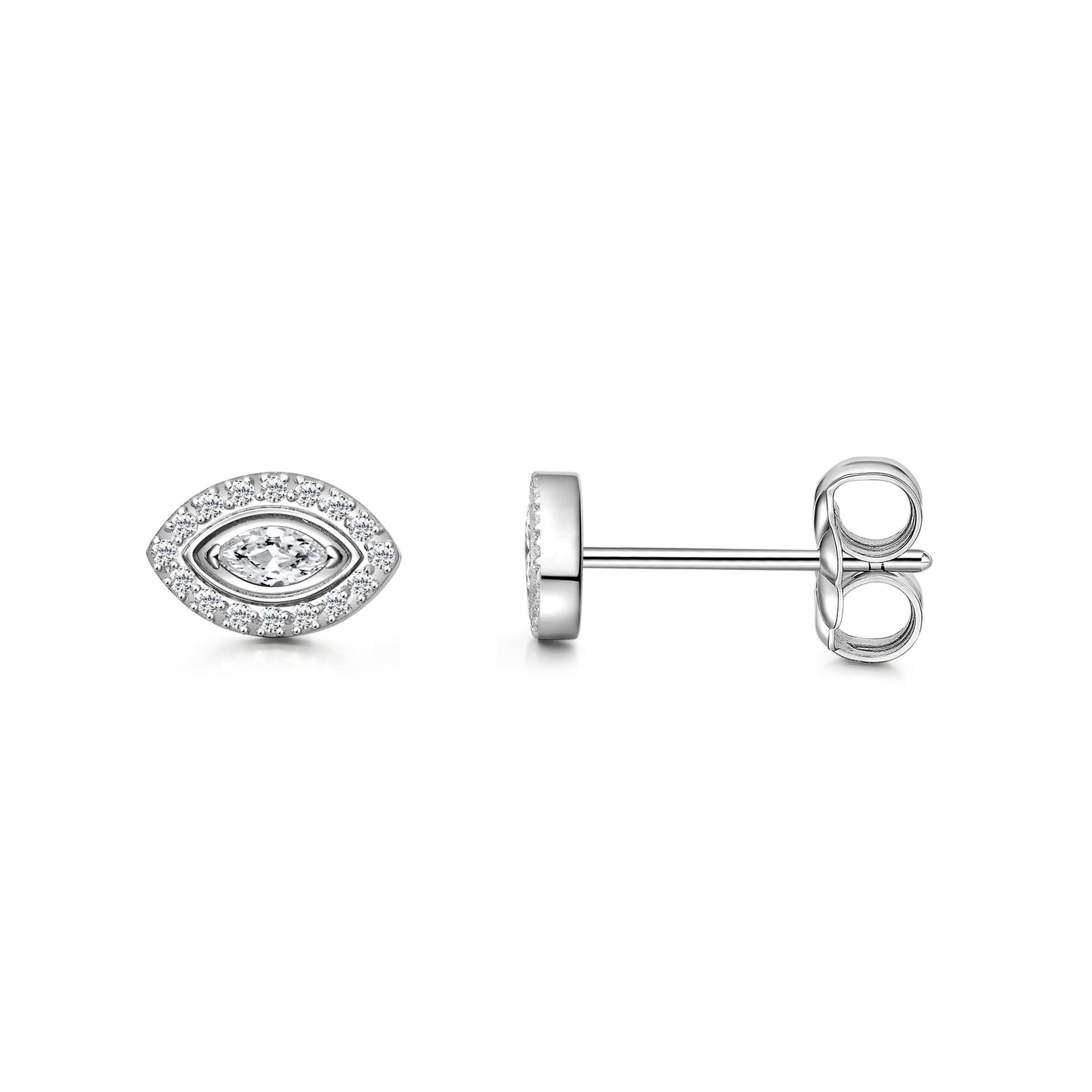 Limerencia Orecchini Ipoallergenici in Titanio Puro, Grappolo Zirconia Occhio Malocchio Minimalista | Gioielli Moda per Piercing Grado Implantare G23 per Orecchie Sensibili (Zirconia Trasparente)