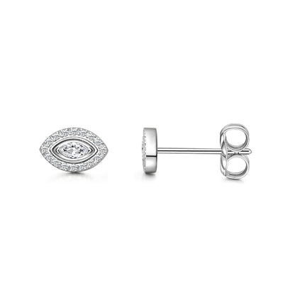 Limerencia Orecchini Ipoallergenici in Titanio Puro, Grappolo Zirconia Occhio Malocchio Minimalista | Gioielli Moda per Piercing Grado Implantare G23 per Orecchie Sensibili (Zirconia Trasparente)