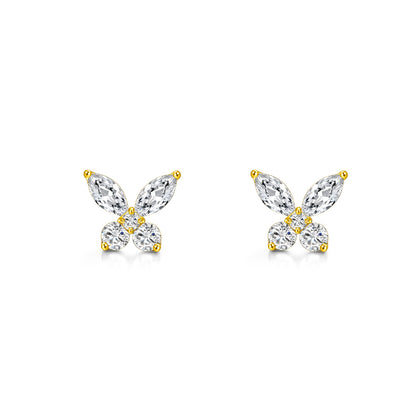 Limerencia Orecchini Ipoallergenici in Titanio Puro, Delicata Farfalla con Zirconia, Piercing Moda Grado Implantare G23 per Orecchie Sensibili