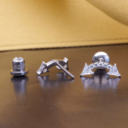 Limerencia Pendientes Hipoalergénicos de Titanio Grado Implante G23 con Cierre de Rosca para Tragus 20G Helix F136 Poste de Piercing para Orejas Sensibles Cartílago (Escalador Trepador)