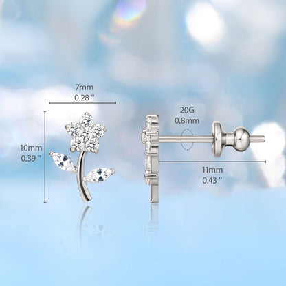 Orecchini a perno in titanio puro G23 F136 Limerencia, ipoallergenici grado implantare, eleganti orecchini con zirconi cubici per donne con orecchie sensibili