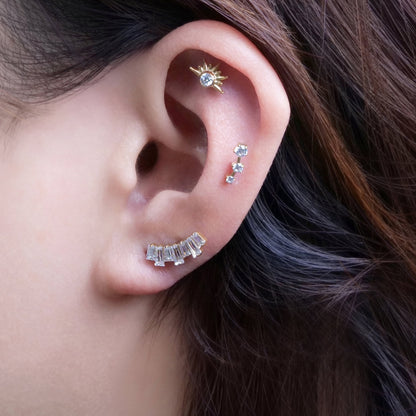 Limerencia F136 Titanium Hypoallergenic Piercing Jewelry 18G Flat Back Internally Threaded Implant Grade Stud Earrings for  Women and Men