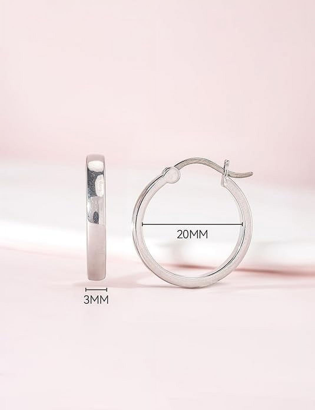 Limerencia G23 Pure Titanium Hypoallergenic Hoop Earrings for Women Sensitive Ears (20mm, Silver)