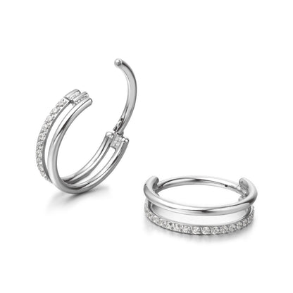 Pendientes de aro G23 de titanio puro, hipoalergénicos de 12 mm para orejas sensibles con circonitas cúbicas (18G (1,0 mm) dorado)