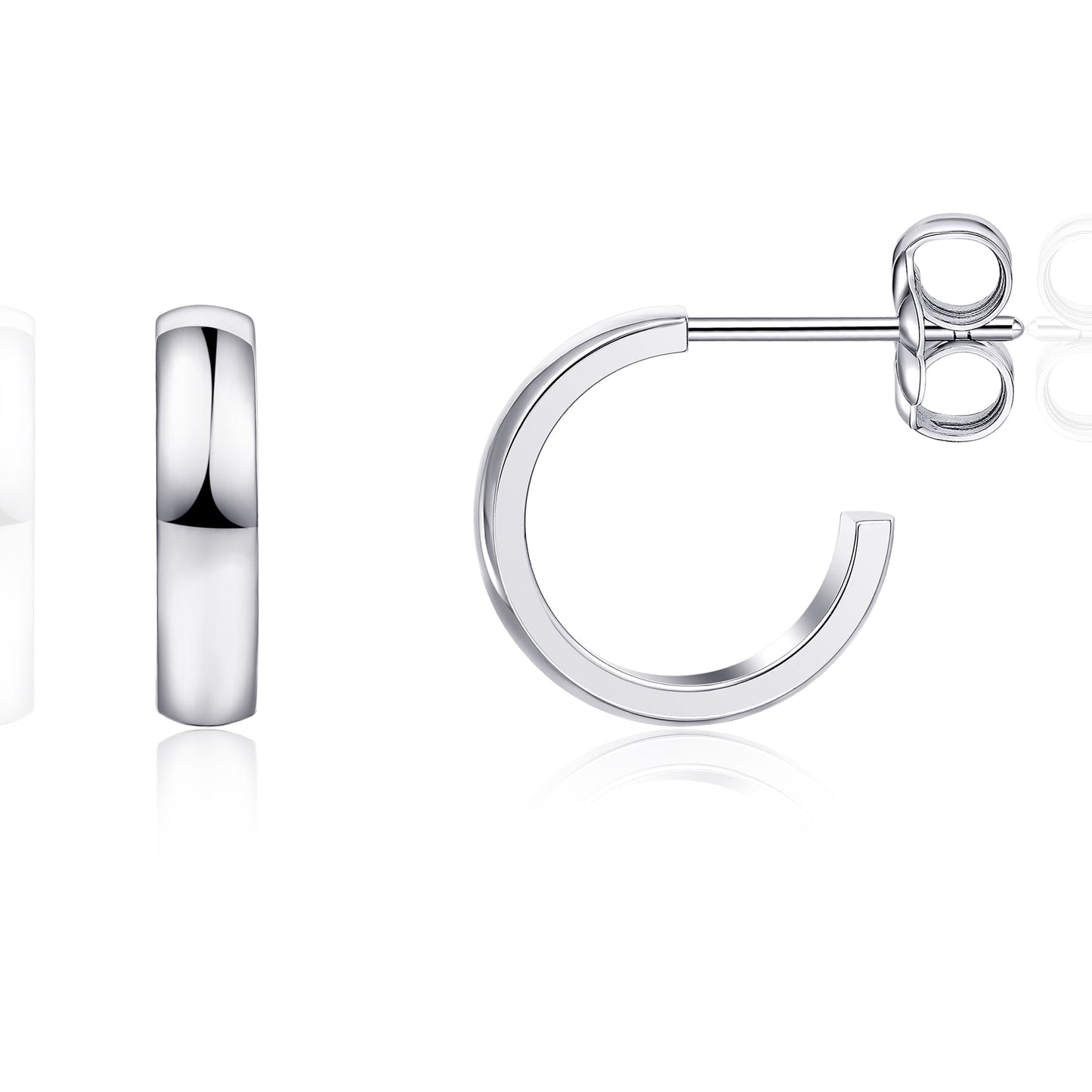 Limerencia Hypoallergenic G23 Pure Titanium Post Thin Square Edge Open Hoop | F136 Imlant Grade Womens Dainty Hoop Earrings | Lightweight for Sensitive Ears (8 mm, Gold)