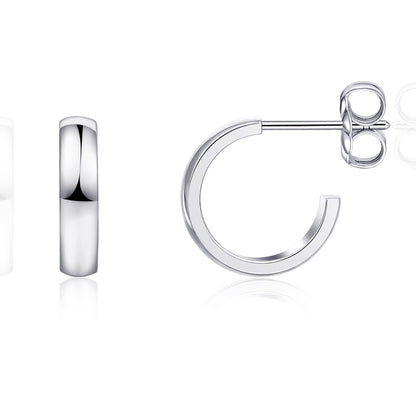 Limerencia Hypoallergenic G23 Pure Titanium Post Thin Square Edge Open Hoop | F136 Imlant Grade Womens Dainty Hoop Earrings | Lightweight for Sensitive Ears (8 mm, Gold)
