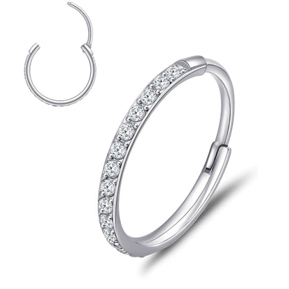 Limerencia Nasenring Reifen, Titan Nasenring für Damen und Herren – seitlicher Zirkonia