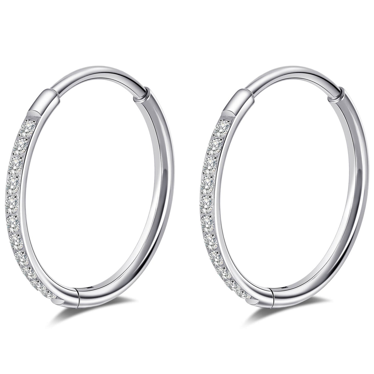 Limerencia Titanium Hoop Earrings for Women,G23 Implant Grade Pure Titanium Lightweight Hoop Earrings for Women Men Sensitive Ears