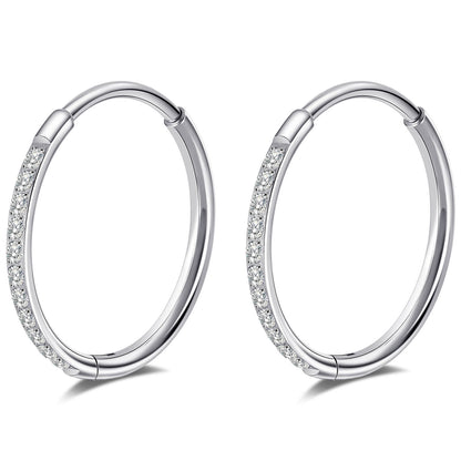 Limerencia Titanium Hoop Earrings for Women,G23 Implant Grade Pure Titanium Lightweight Hoop Earrings for Women Men Sensitive Ears