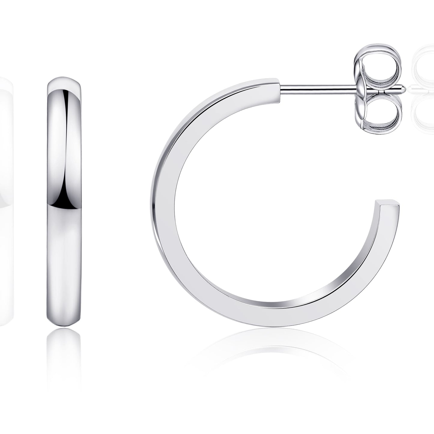 Limerencia Hypoallergenic G23 Pure Titanium Post Thin Square Edge Open Hoop | F136 Imlant Grade Womens Dainty Hoop Earrings | Lightweight for Sensitive Ears (8 mm, Gold)