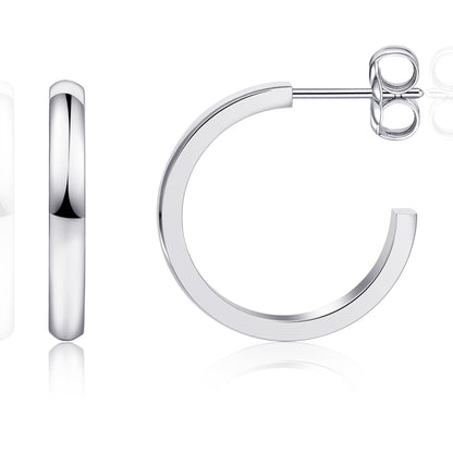 Limerencia Hypoallergenic G23 Pure Titanium Post Thin Square Edge Open Hoop | F136 Imlant Grade Womens Dainty Hoop Earrings | Lightweight for Sensitive Ears (8 mm, Gold)