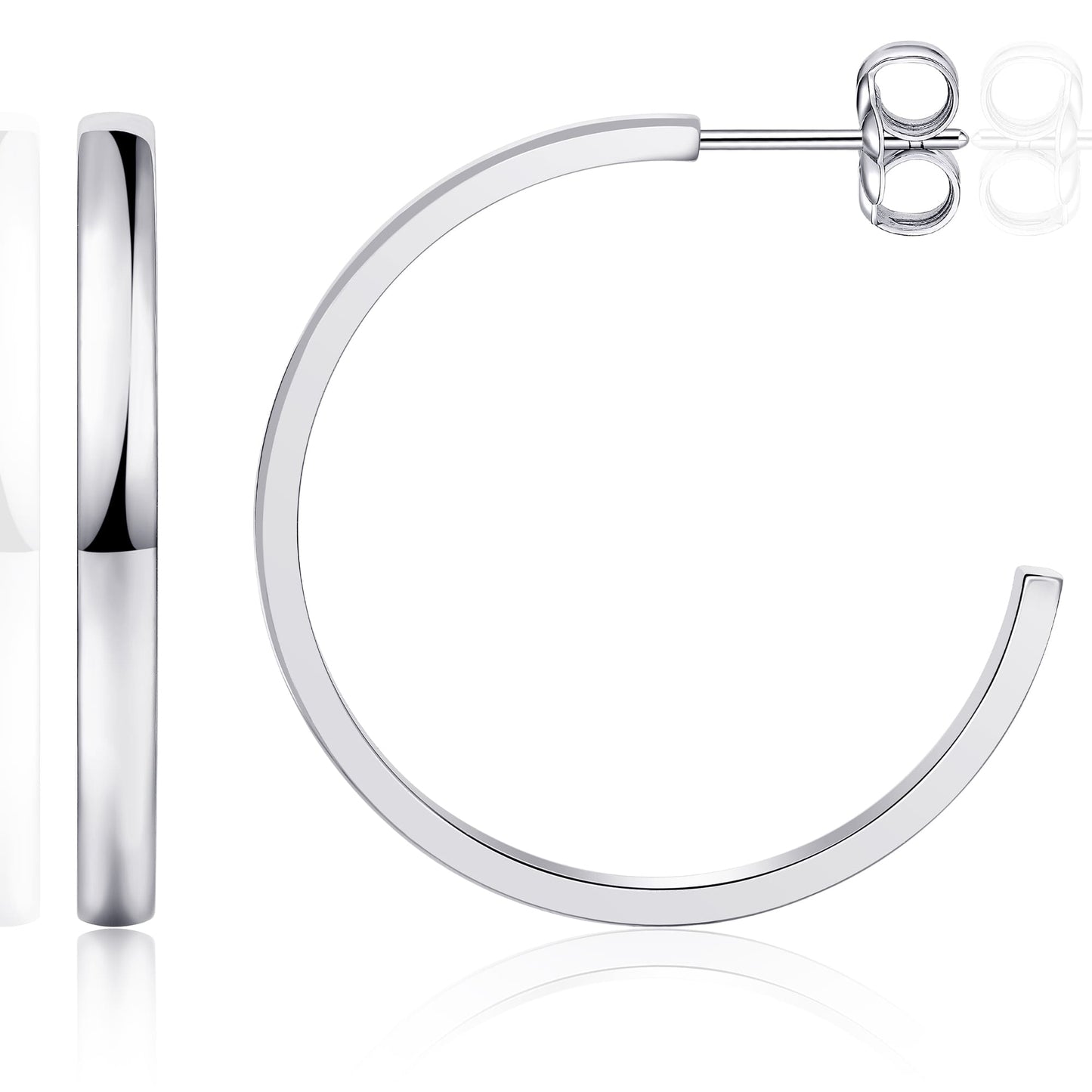 Limerencia Hypoallergenic G23 Pure Titanium Post Thin Square Edge Open Hoop | F136 Imlant Grade Womens Dainty Hoop Earrings | Lightweight for Sensitive Ears (8 mm, Gold)