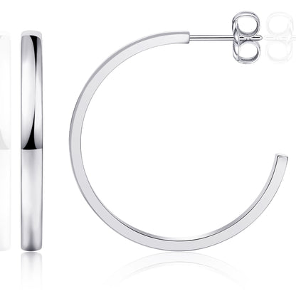 Limerencia Hypoallergenic G23 Pure Titanium Post Thin Square Edge Open Hoop | F136 Imlant Grade Womens Dainty Hoop Earrings | Lightweight for Sensitive Ears (8 mm, Gold)