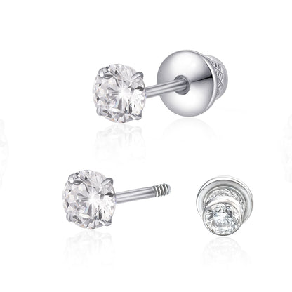 Limerencia Hypoallergener Reintitan G23 Zweiseitiger Zirkonia-Ohrstecker mit Schraubverschluss 20G für Helix Knorpel Tragus Ohrläppchen F136 Piercingstecker für empfindliche Ohren (2 mm)