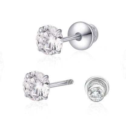 Limerencia Hypoallergener Reintitan G23 Zweiseitiger Zirkonia-Ohrstecker mit Schraubverschluss 20G für Helix Knorpel Tragus Ohrläppchen F136 Piercingstecker für empfindliche Ohren (2 mm)