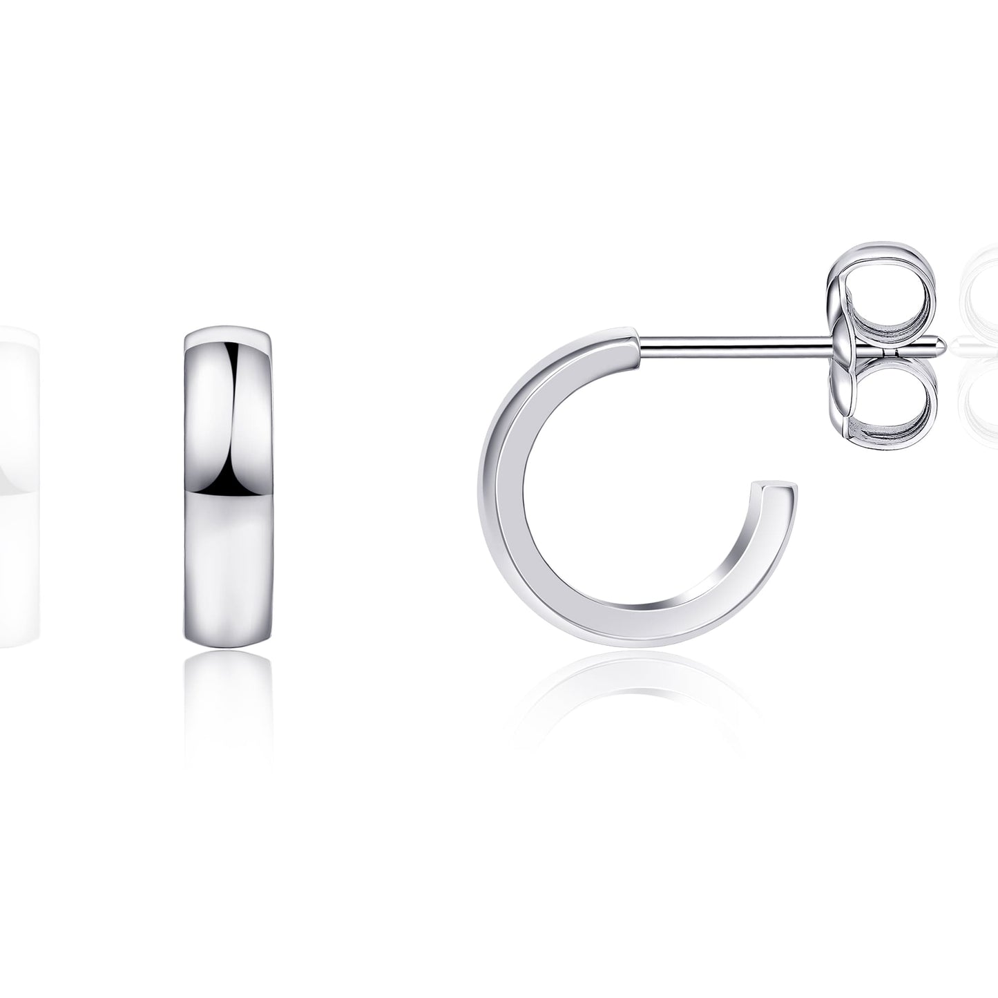 Limerencia Hypoallergenic G23 Pure Titanium Post Thin Square Edge Open Hoop | F136 Imlant Grade Womens Dainty Hoop Earrings | Lightweight for Sensitive Ears (8 mm, Gold)