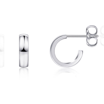 Limerencia Hypoallergenic G23 Pure Titanium Post Thin Square Edge Open Hoop | F136 Imlant Grade Womens Dainty Hoop Earrings | Lightweight for Sensitive Ears (8 mm, Gold)