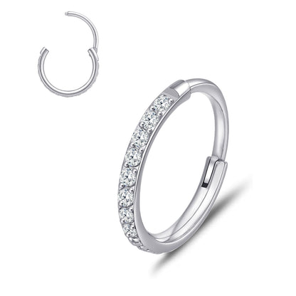 Limerencia Nasenring Reifen, Titan Nasenring für Damen und Herren – seitlicher Zirkonia