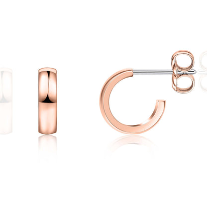 Limerencia Hypoallergenic G23 Pure Titanium Post Thin Square Edge Open Hoop | F136 Imlant Grade Womens Dainty Hoop Earrings | Lightweight for Sensitive Ears (8 mm, Gold)