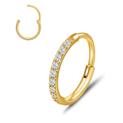 Limerencia Nasenring Reifen, Titan Nasenring für Damen und Herren – seitlicher Zirkonia