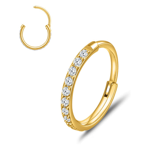 Cerchio nasale Limerencia, anello nasale in titanio per donna e uomo – zircone laterale