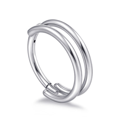 Aro nasal Limerencia, aro de titanio para mujer y hombre – circonitas cúbicas en ambos lados