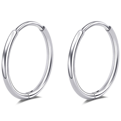 Limerencia Titanium Hoop Earrings for Women,G23 Implant Grade Pure Titanium Lightweight Hoop Earrings for Women Men Sensitive Ears