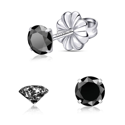 Pendientes de moissanita, pendientes de titanio hipoalergénico G23 para mujer y hombre, corte redondo color D pureza VVS1, joya de moissanita multicolor bañada en oro blanco 18K, 0,6CT-3,0CT