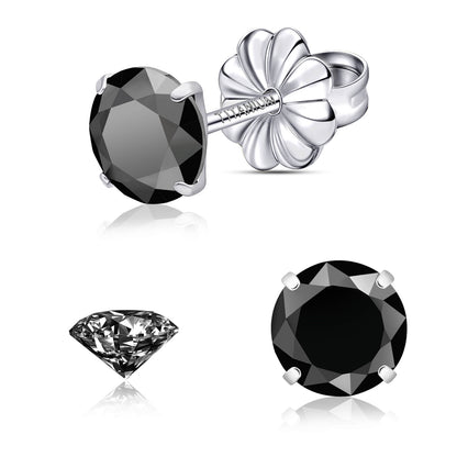 Pendientes de moissanita, pendientes de titanio hipoalergénico G23 para mujer y hombre, corte redondo color D pureza VVS1, joya de moissanita multicolor bañada en oro blanco 18K, 0,6CT-3,0CT