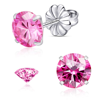 Pendientes de moissanita, pendientes de titanio hipoalergénico G23 para mujer y hombre, corte redondo color D pureza VVS1, joya de moissanita multicolor bañada en oro blanco 18K, 0,6CT-3,0CT