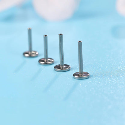 Gioielli piercing ipoallergenici in titanio F136 Limerencia, borchie filettate interne fondo piatto 18G 6mm 8mm 10mm per trago, elica, conca, cartilagine, naso e labbra (Zircone bianco 2mm)
