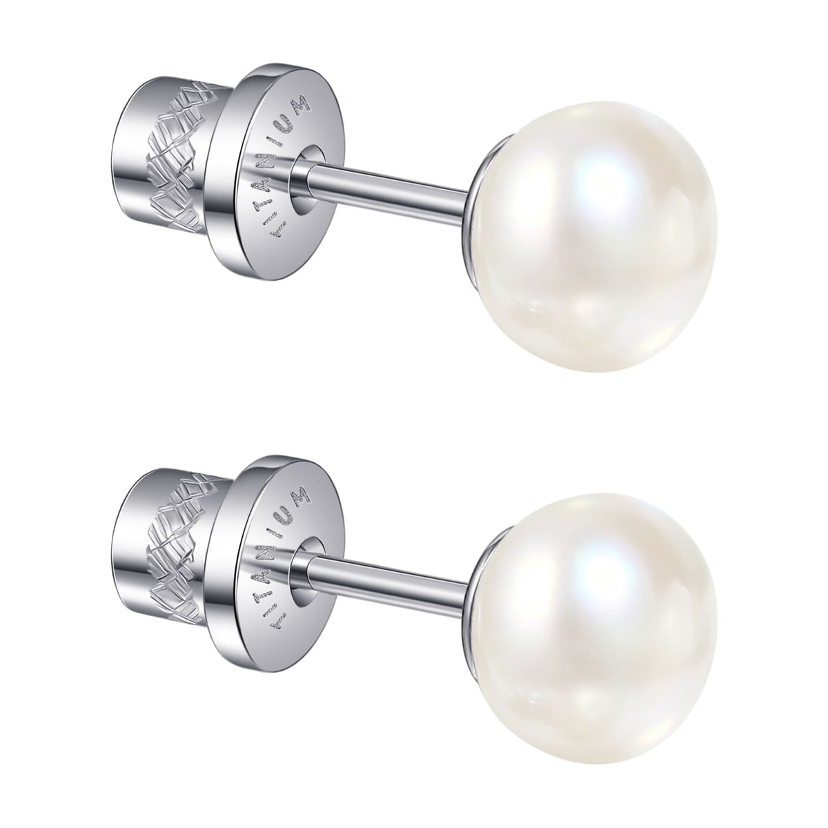 Limerencia Hypoallergenic Freshwater Cultured Pearl Stud Earrings for Women F136 Implant‑Grade Titanium Screw‑Back, Nickel‑Free & Lead‑Free, Comfortable for Sensitive Ears, Elegant Jewelry for Gifting